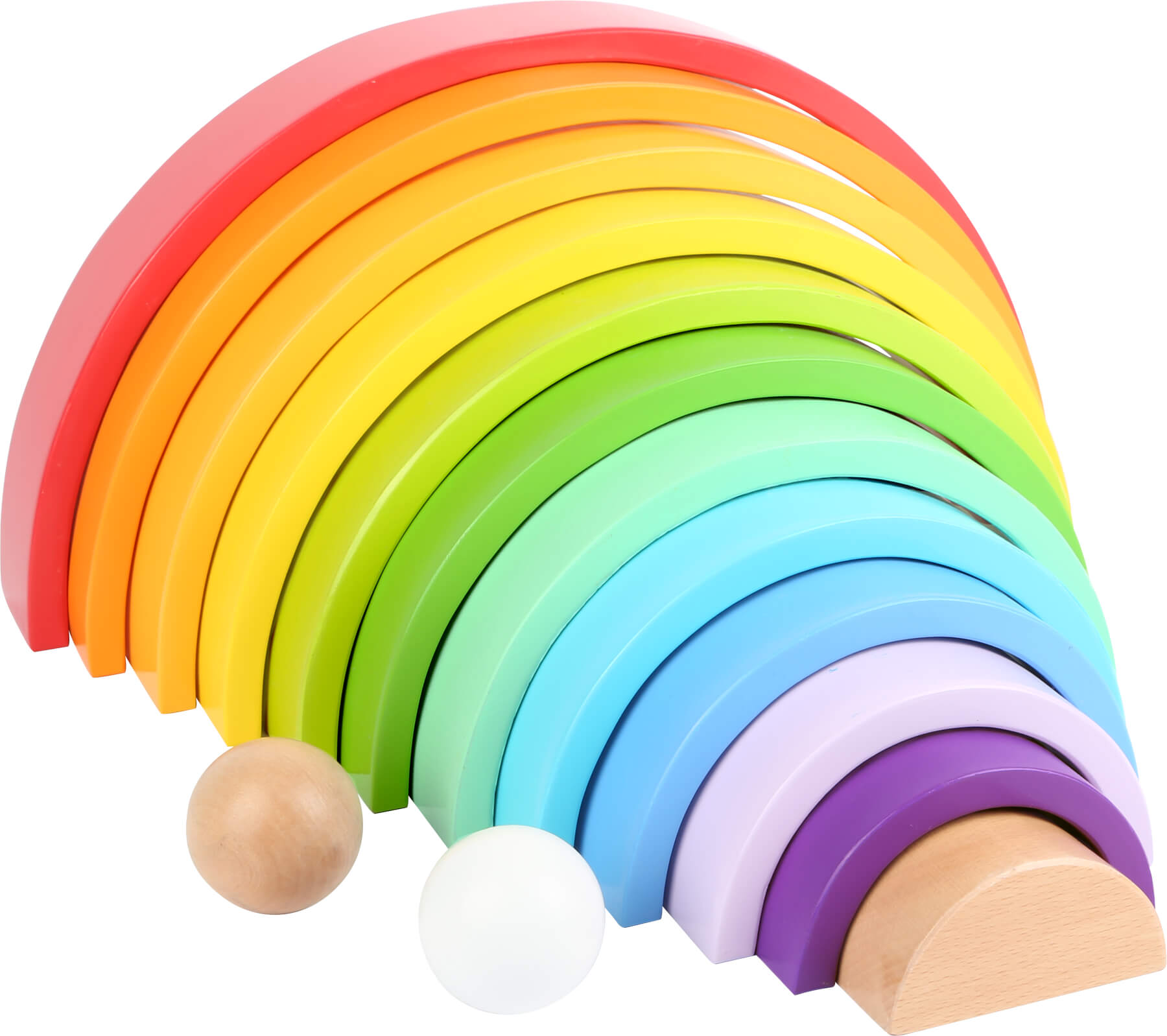 Il nostro grande arcobaleno Montessori XXL con i suoi 12 archi in legno massello e le sfere