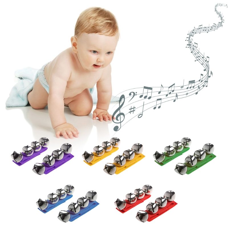 Braccialetto con sonagli per neonato dai colori vivaci e suoni stimolanti