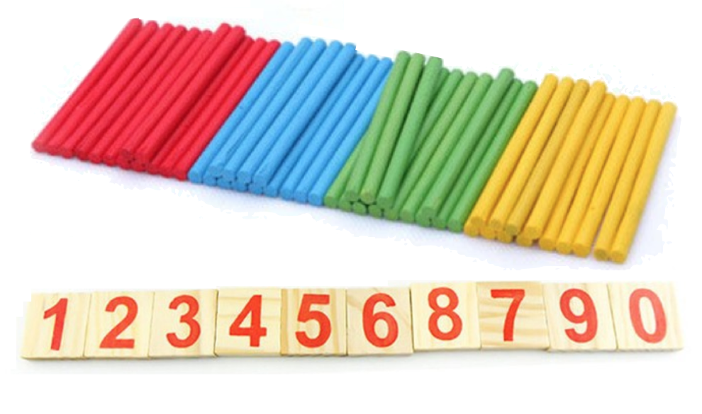 Apprendimento dei colori e dei numeri in legno