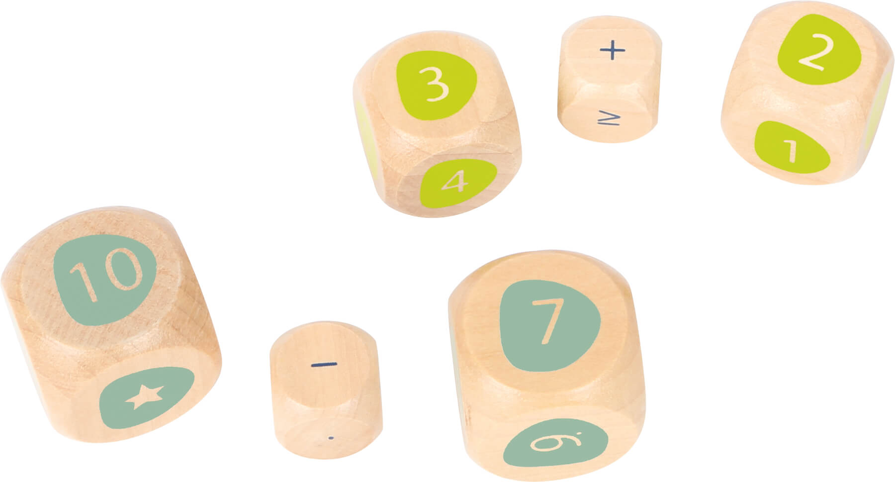 Apprendimento del calcolo e aritmetica con i dadi in legno Montessori
