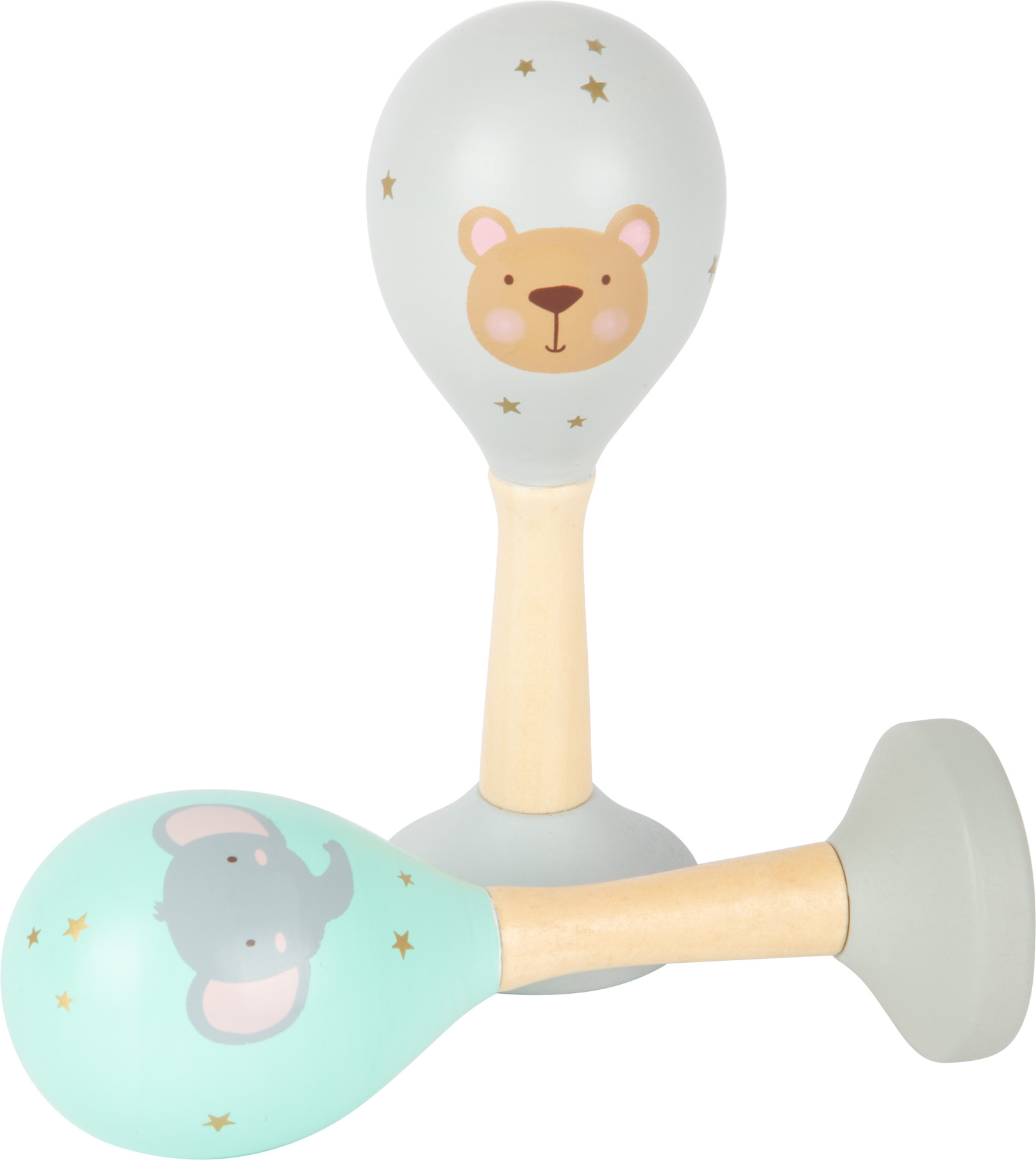 Maracas in legno Collezione Pastel - Strumento musicale e sonaglio sensoriale Montessori