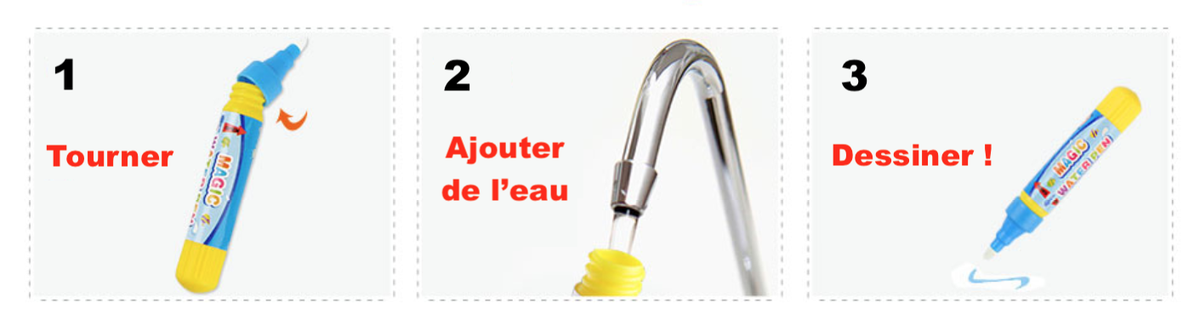 Penna ad acqua ergonomica per disegnare senza inchiostro né macchie