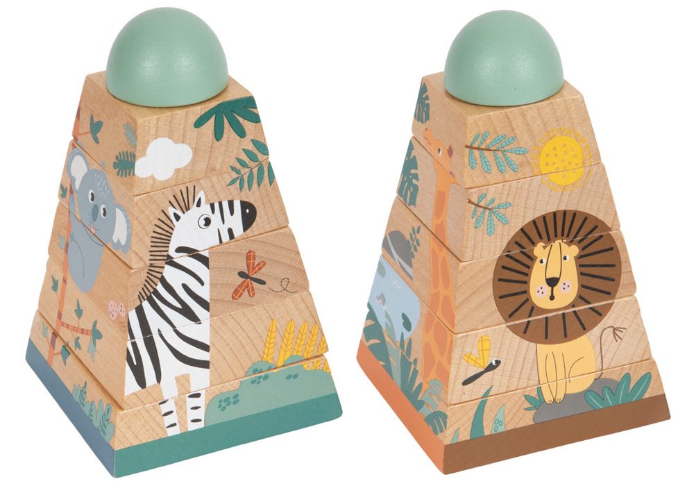 Gioco impilabile Safari - Assemblaggio degli animali della savana per ordine di grandezza