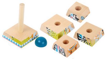 Pyramide en bois pour bébé - Jouet à empiler Montessori et découverte des grandeurs