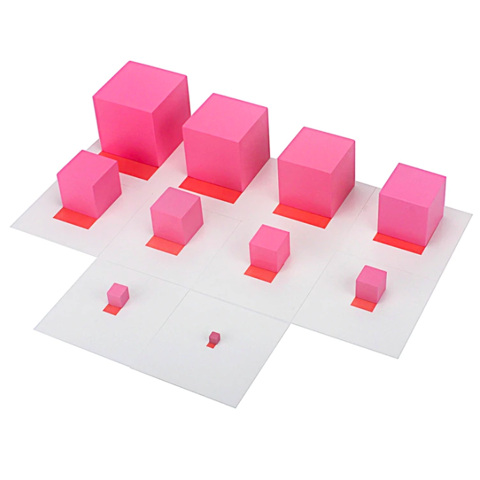 Carte quadrate di corrispondenza visiva per la Torre Rosa Montessori