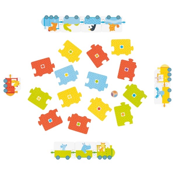 Wooden Dice Game – Animal Trains with a Colour Dice - Vista 2
