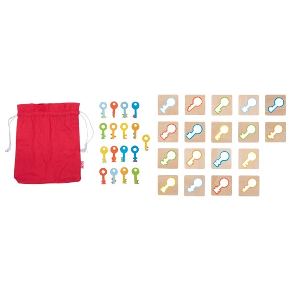 Montessori Feely Bag Game – 18 Wooden Keys to Match - Vista 2