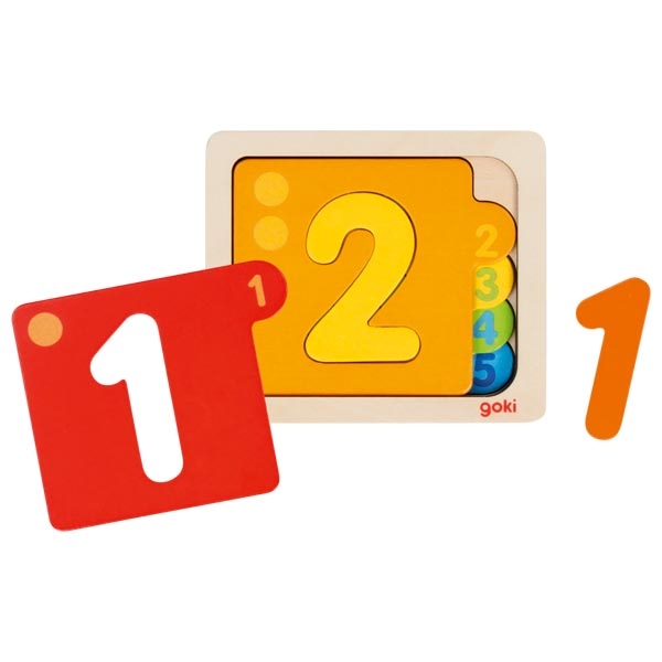 Montessori Wooden Number Puzzle – 5 Layers, Numbers 1 to 5 - Vista 2
