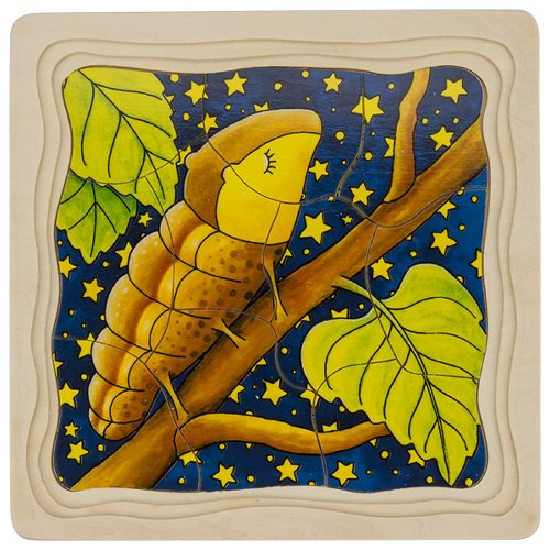 Wooden Caterpillar Puzzle – Butterfly Life Cycle in 4 Layers - Vista 3