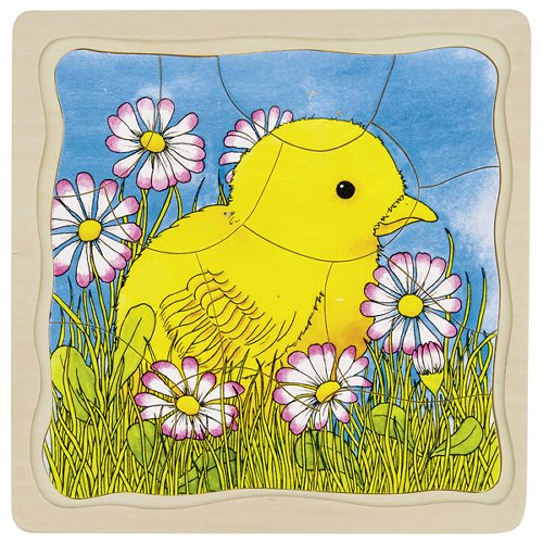 Wooden Chicken Life Cycle Puzzle – Egg to Hen, 4 Layers - Vista 4