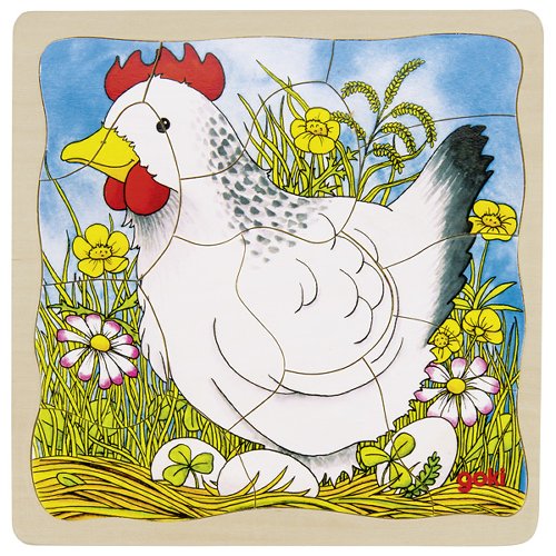 Wooden Chicken Life Cycle Puzzle – Egg to Hen, 4 Layers - Vista 5